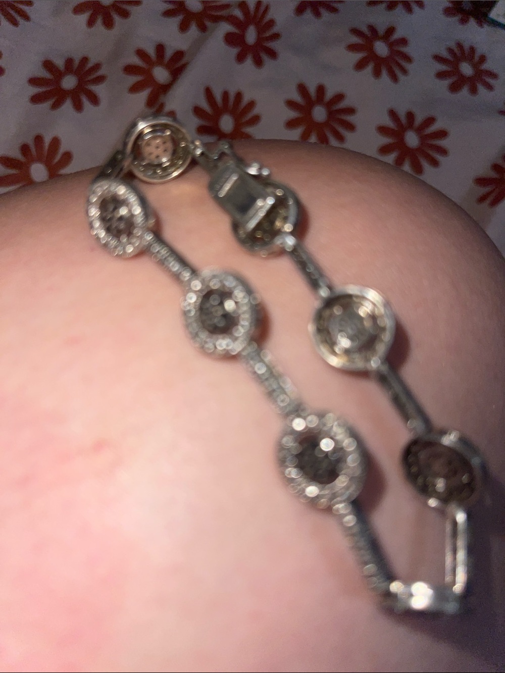 Delicate Silver-Tone Crystal Link Bracelet